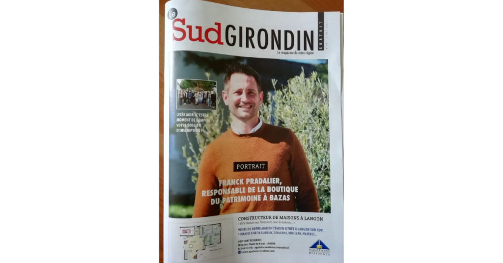 Mai 2021 : Notre adhérent en couverture du Sud Girondin